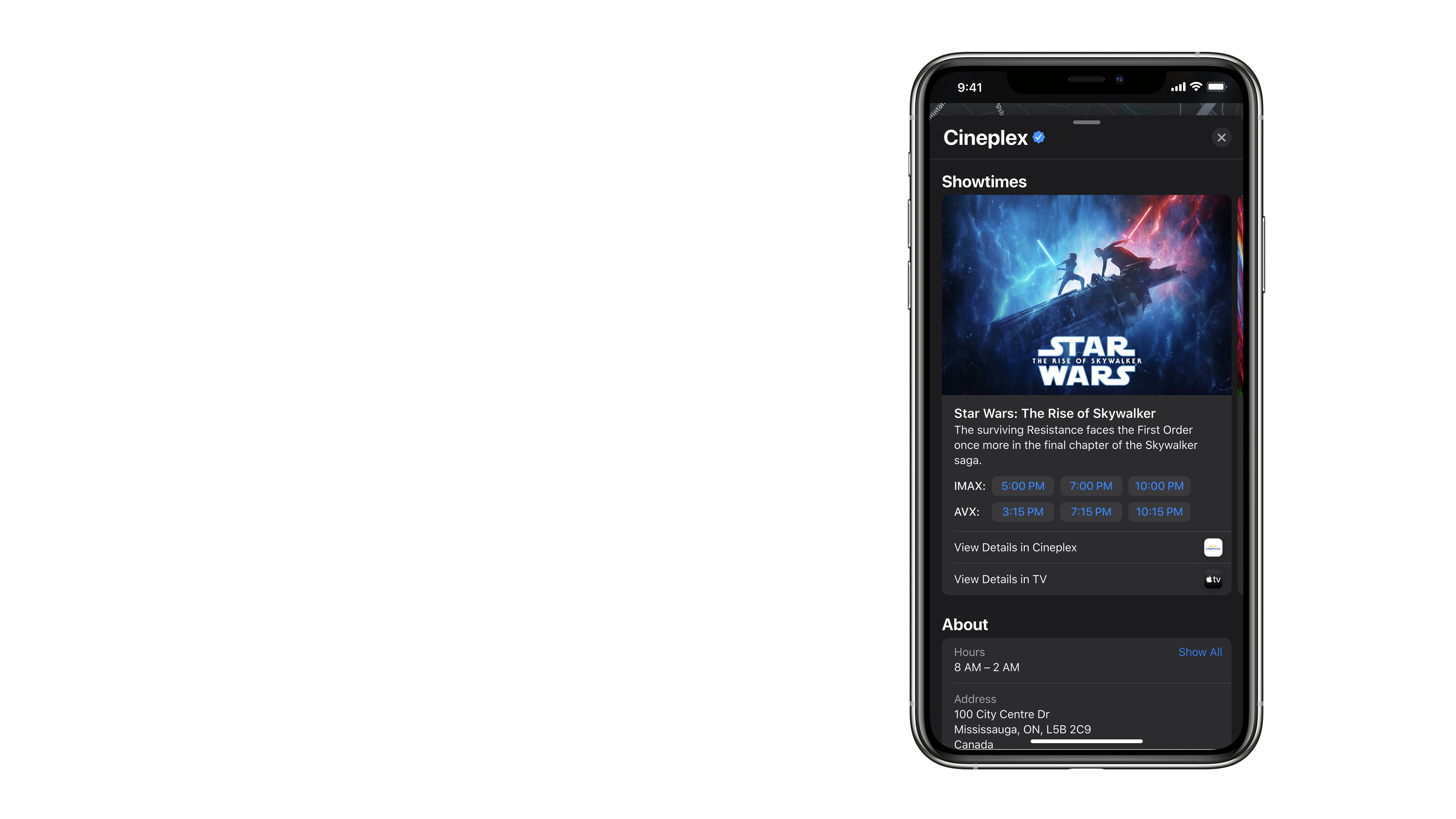 Movie Theatre Detail Page