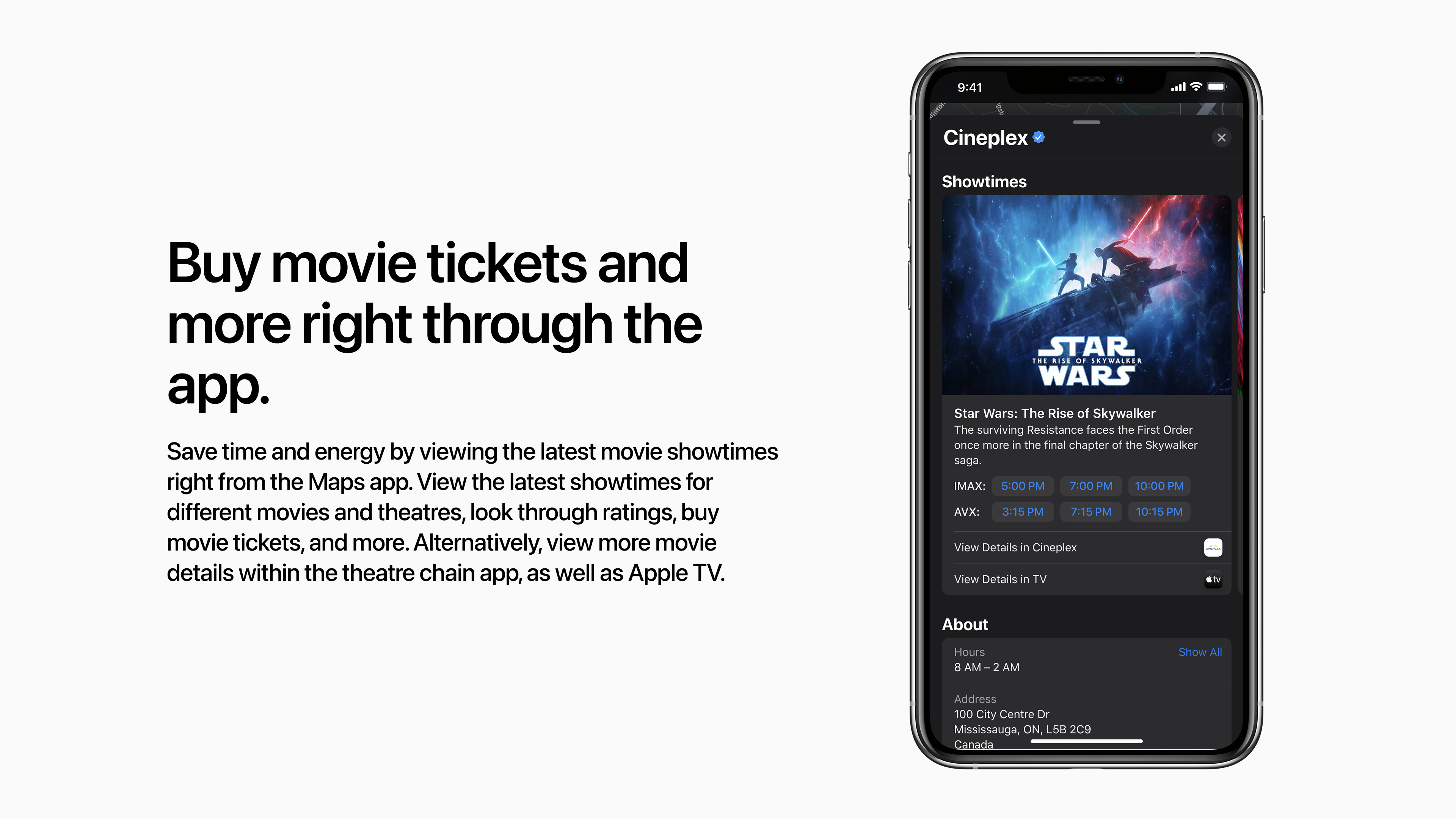 Movie Theatre Detail Page