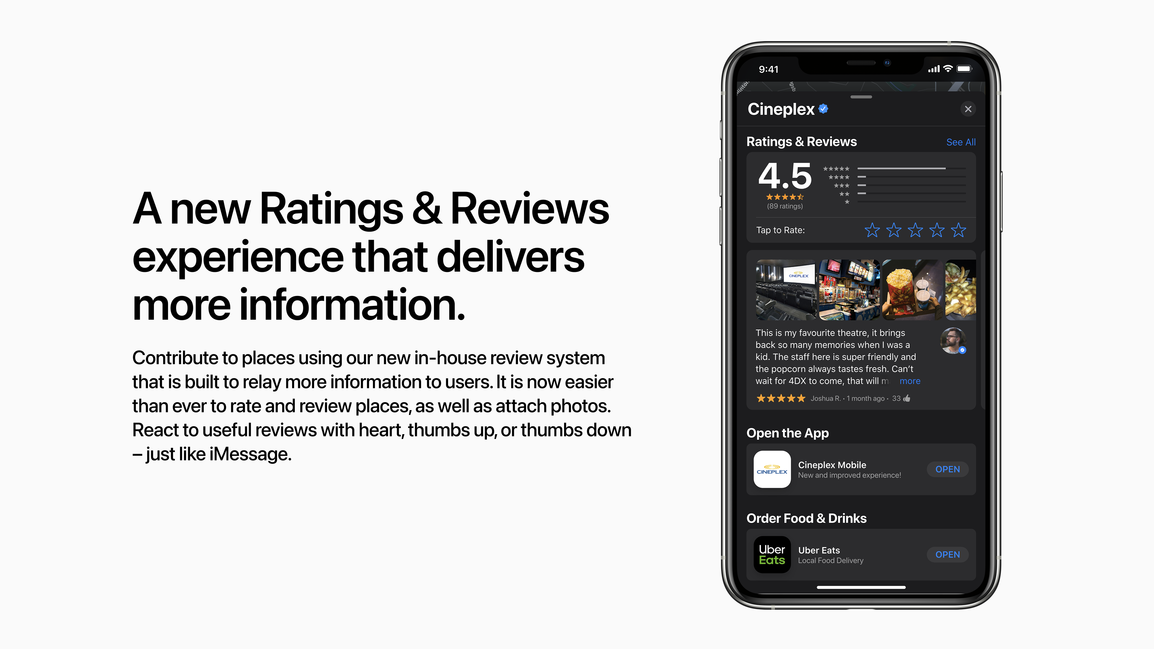 Ratings & Reviews Section