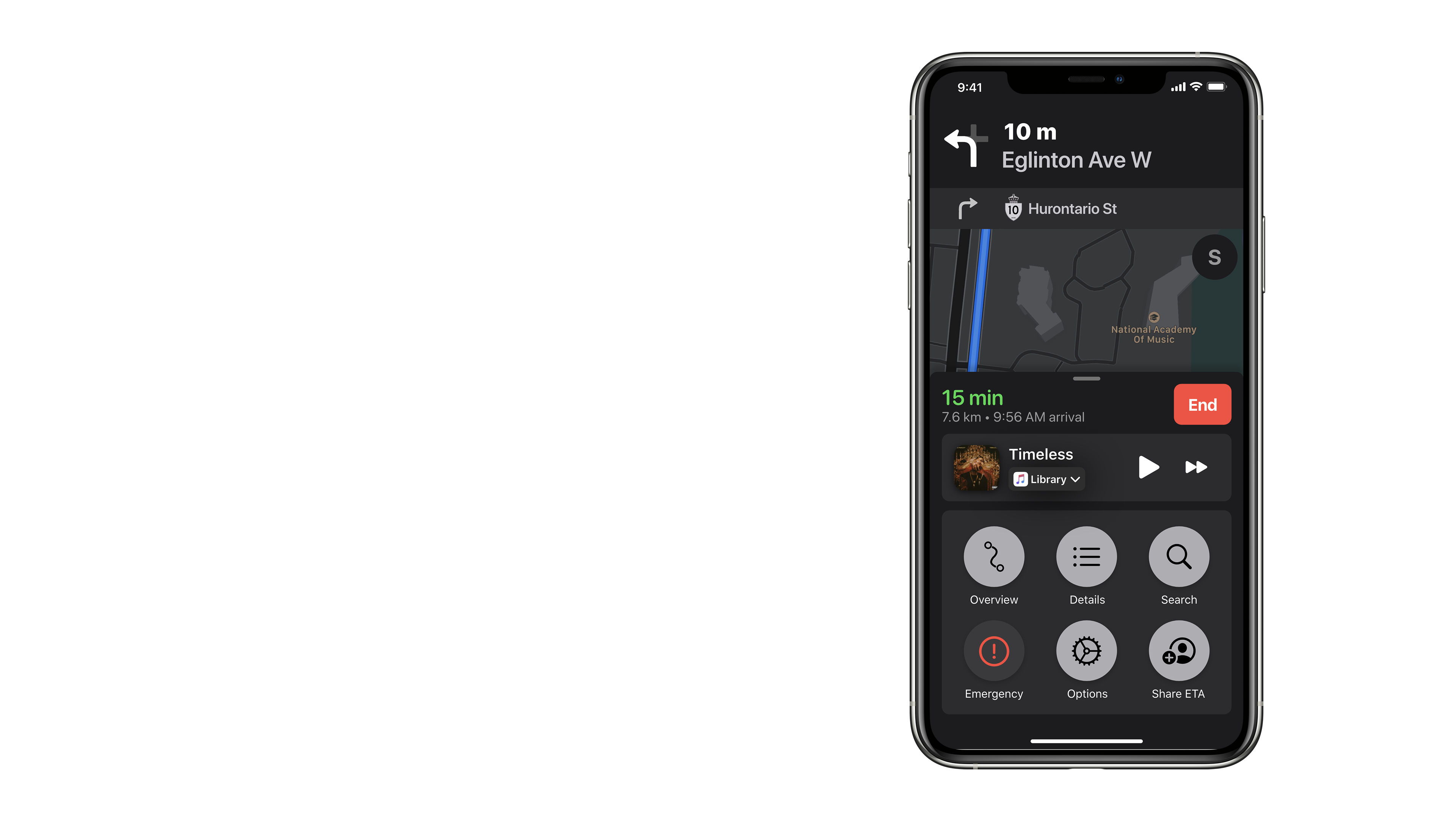 Driving-Mode Options Menu