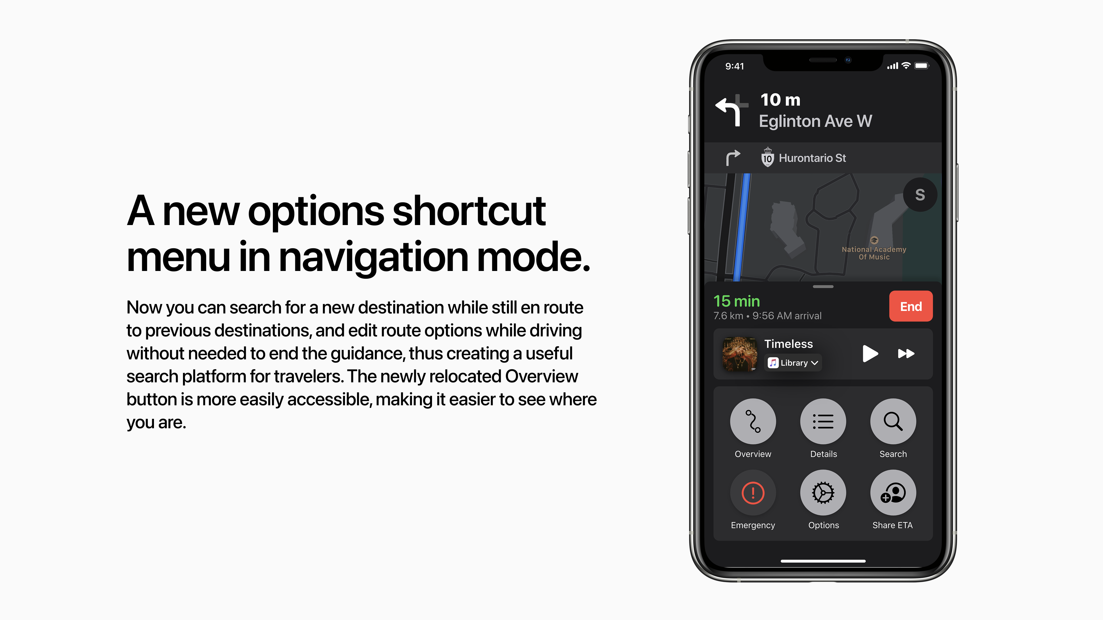 Driving-Mode Options Menu