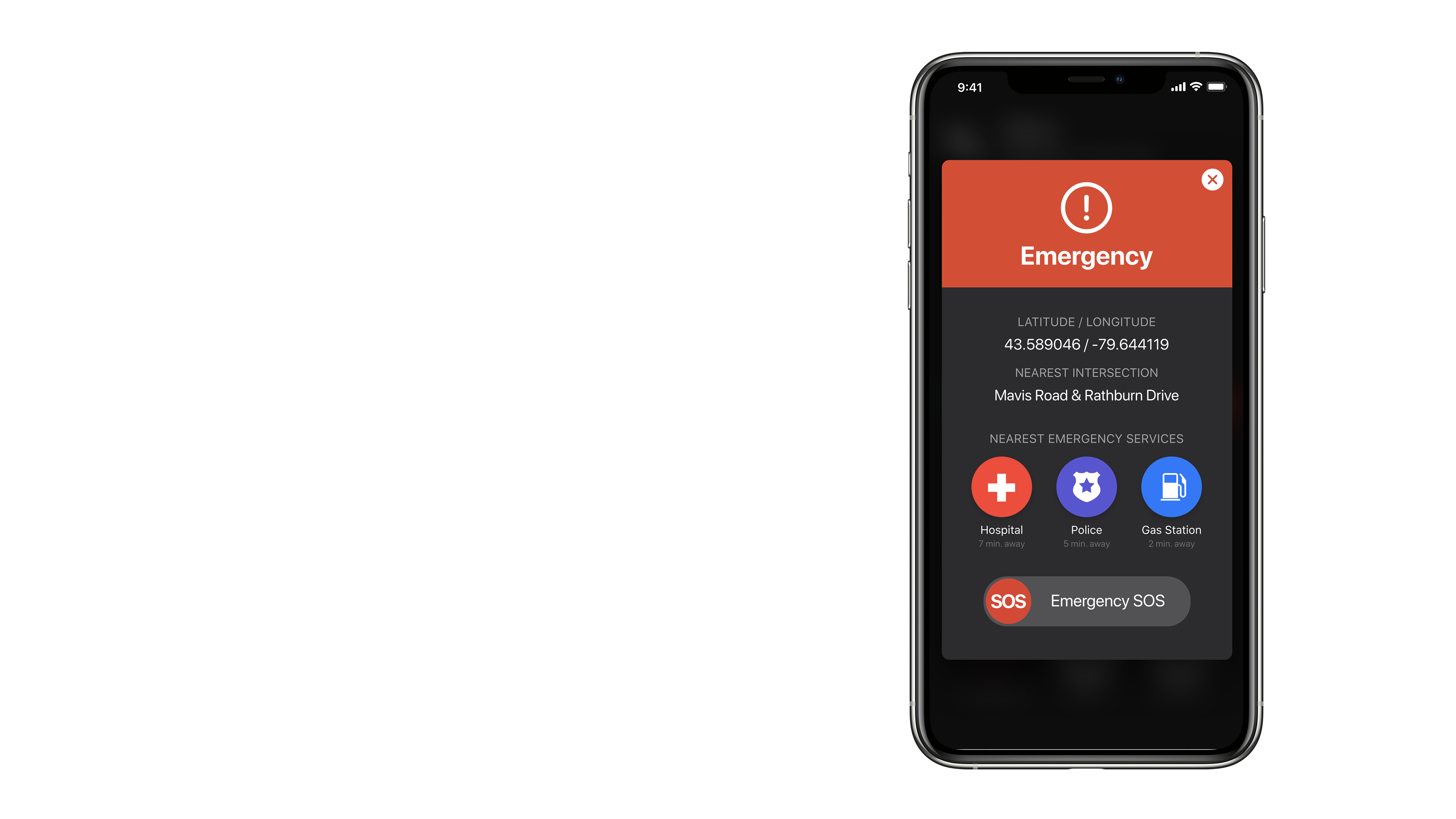 Driving-Mode Emergency Alert