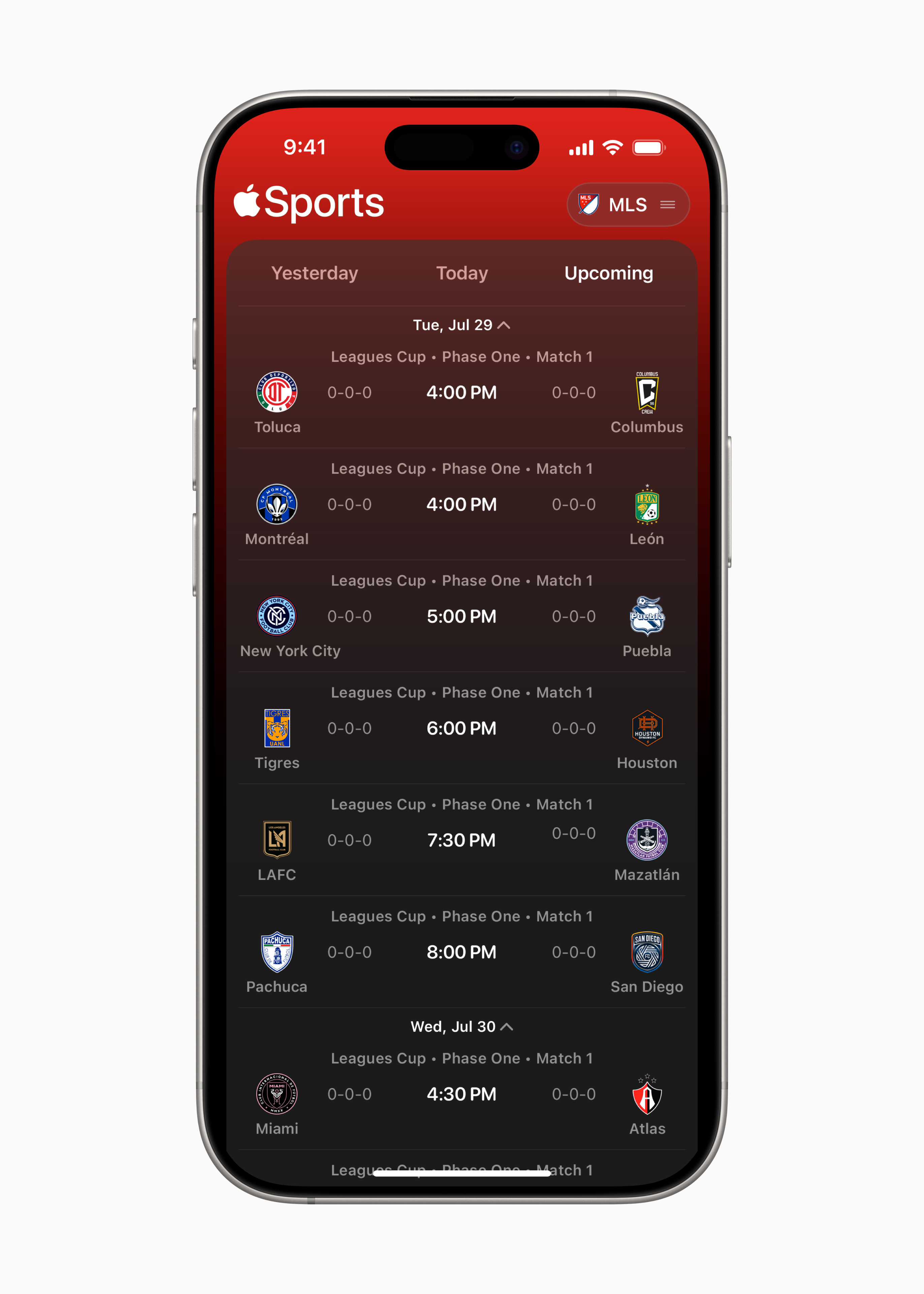 MLS League Page