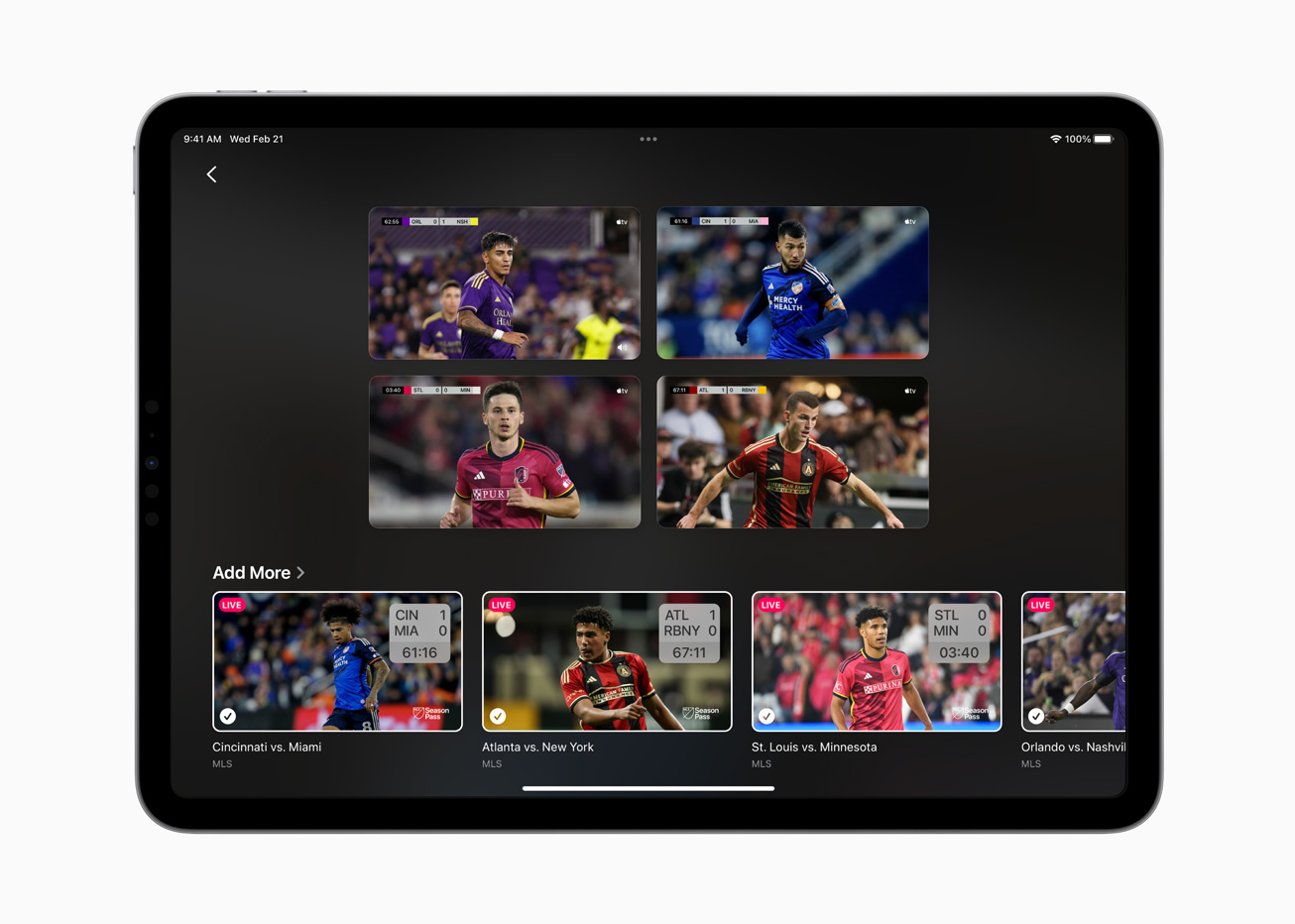 MLS Multiview Live Feeds Playing Fullscreen on iPadOS